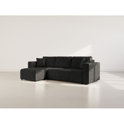 Topaze - Canapé D'angle Réversible 4 Places Convertible Avec Coffre En Simili