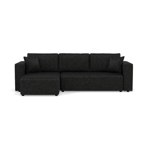 Topaze - Canapé D'angle Réversible 4 Places Convertible Avec Coffre En Simili