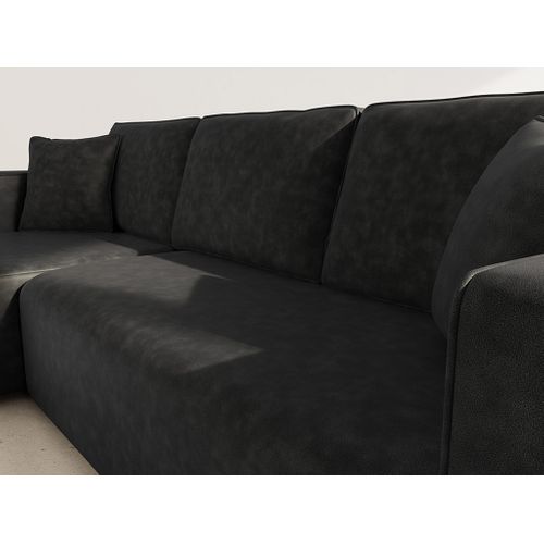 Topaze - Canapé D'angle Réversible 4 Places Convertible Avec Coffre En Simili