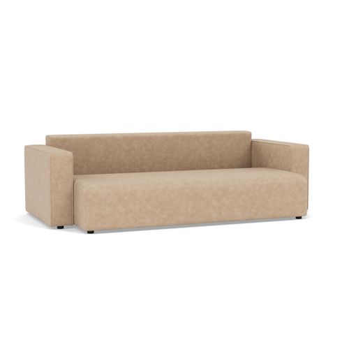 Canapé Droit Convertible 3 Places Topaze En Simili Beige