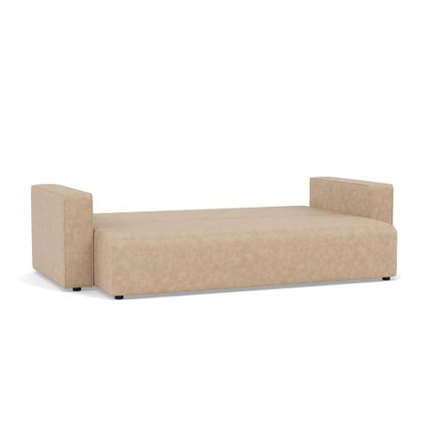 Canapé Droit Convertible 3 Places Topaze En Simili Beige