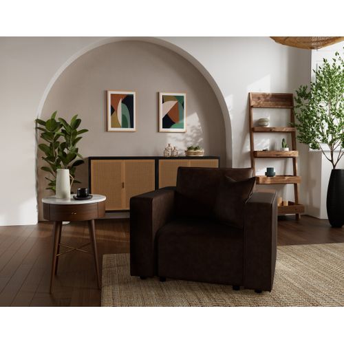 Topaze - Fauteuil En Simili Marron