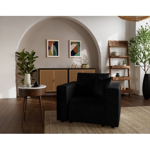 Topaze - Fauteuil En Simili Noir