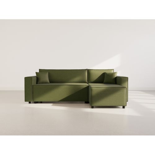 Jonas - Canapé D'angle Réversible 4 Places Convertible Avec Coffre En Tissu Texturé