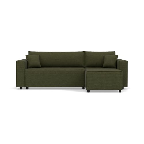 Jonas - Canapé D'angle Réversible 4 Places Convertible Avec Coffre En Tissu Texturé