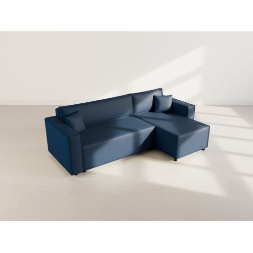 Jonas - Canapé D'angle Réversible 4 Places Convertible Avec Coffre En Tissu Texturé