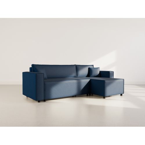 Jonas - Canapé D'angle Réversible 4 Places Convertible Avec Coffre En Tissu Texturé