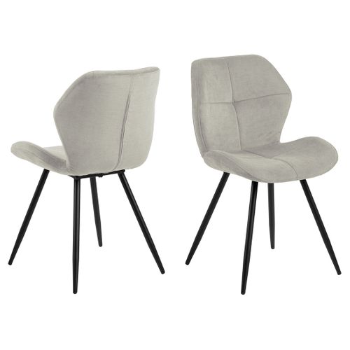 Manilla - Lot De 2 Chaises - En Tissu Microfibre - Pieds En Métal