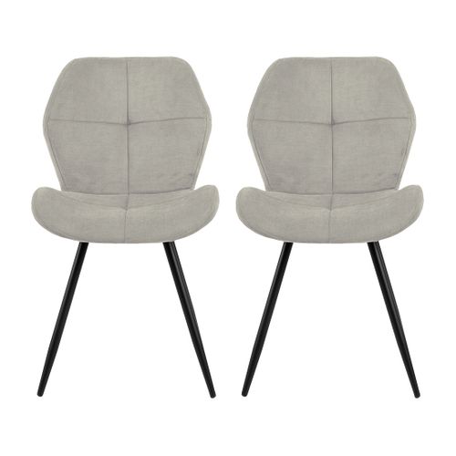 Manilla - Lot De 2 Chaises - En Tissu Microfibre - Pieds En Métal