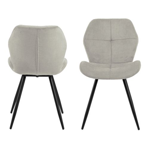 Manilla - Lot De 2 Chaises - En Tissu Microfibre - Pieds En Métal