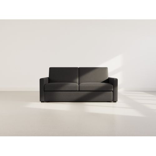 Julia - Canapé 3 Places Convertible Express Couchage Quotidien 140 Cm Matelas 14 Cm En Tissu Noir