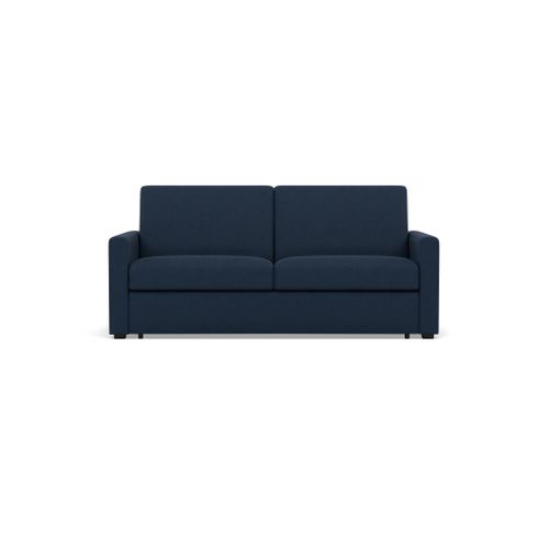 Canapé Droit Convertible 3 Places Julia En Tissu Bleu Marine