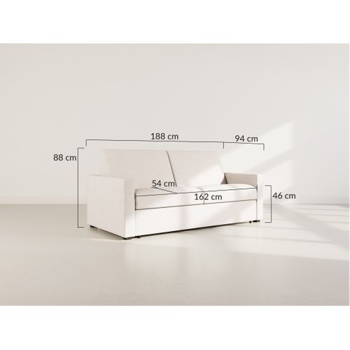 Canapé Droit Convertible 3 Places Julia En Tissu Bleu Marine