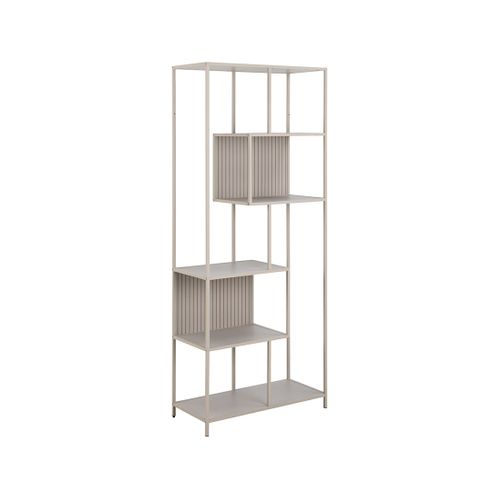 Anthea - Étagère Filaire Métal Avec Plaquage En Effet Bois Blanchi - 77 Cm - Gris