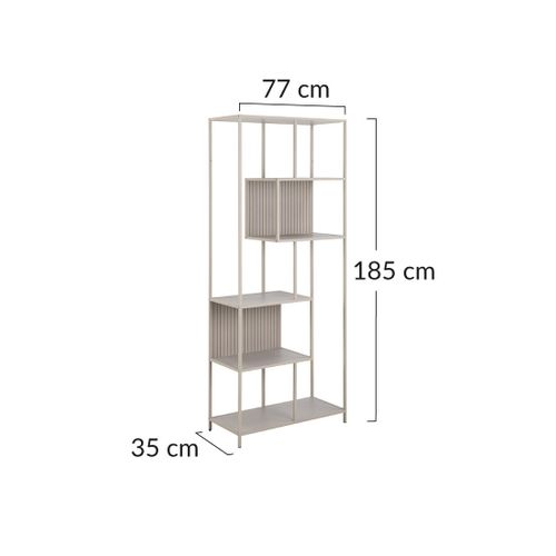 Anthea - Étagère Filaire Métal Avec Plaquage En Effet Bois Blanchi - 77 Cm - Gris