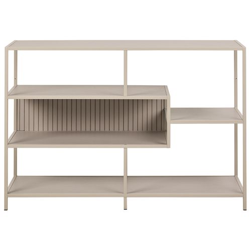 Anthea - Étagère Filaire Métal Avec Plaquage En Effet Bois Blanchi - 114 Cm - Gris