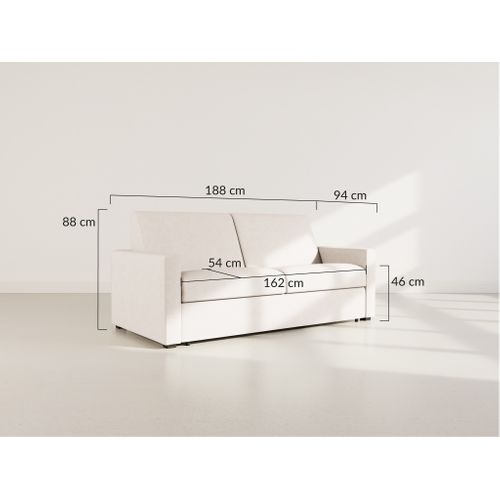 Julia - Canapé 3 Places Convertible Express Couchage Quotidien 140 Cm Matelas 18 Cm En Tissu Vert