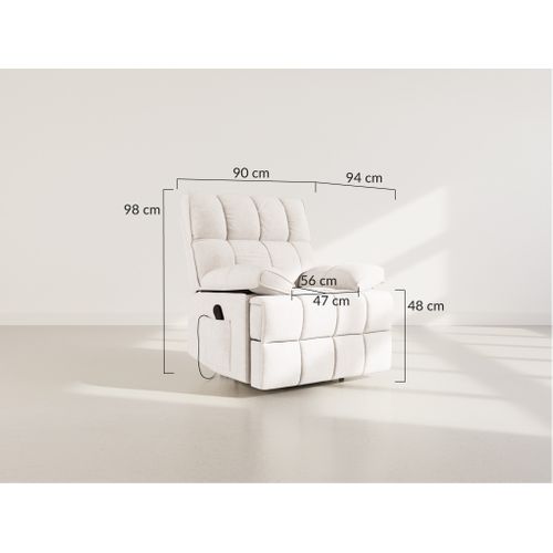 Chandler - Fauteuil Relax Électrique En Velours Texturé