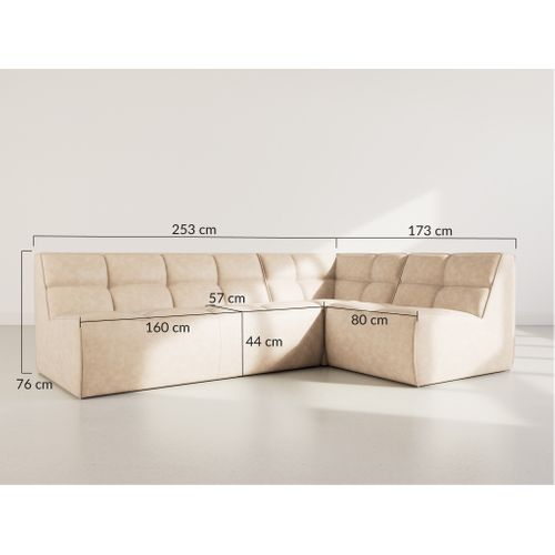 Alya - Canapé Modulable D'angle Réversible 4 Places En Simili