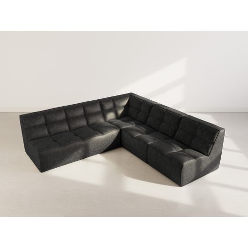 Alya - Canapé Modulable D'angle Réversible 5 Places En Simili