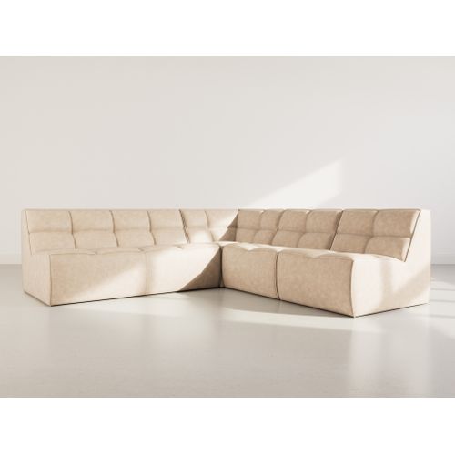 Alya - Canapé Modulable D'angle Réversible 5 Places En Simili