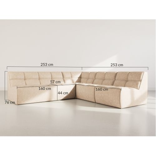 Alya - Canapé Modulable D'angle Réversible 5 Places En Simili