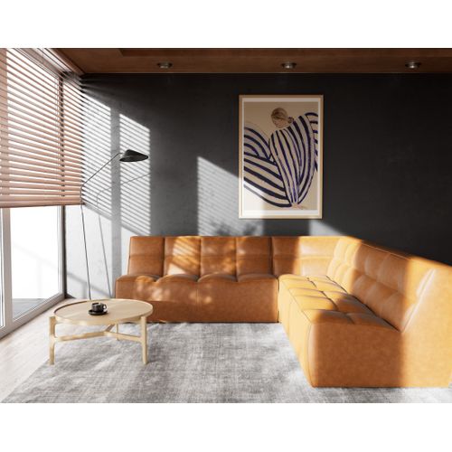 Alya - Canapé Modulable D'angle Réversible 5 Places En Simili