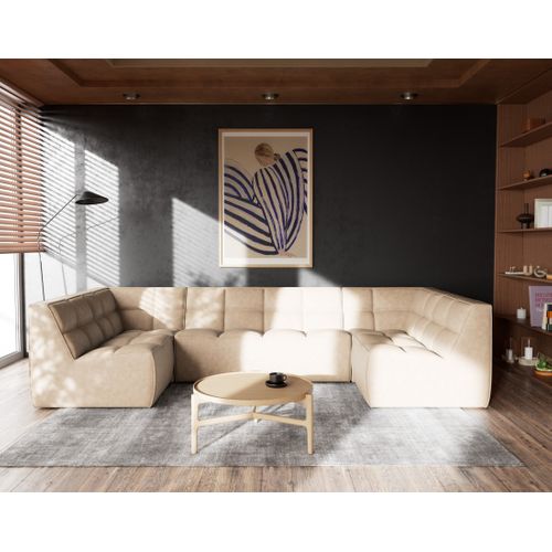 Alya - Canapé Modulable Panoramique 7 Places En Simili