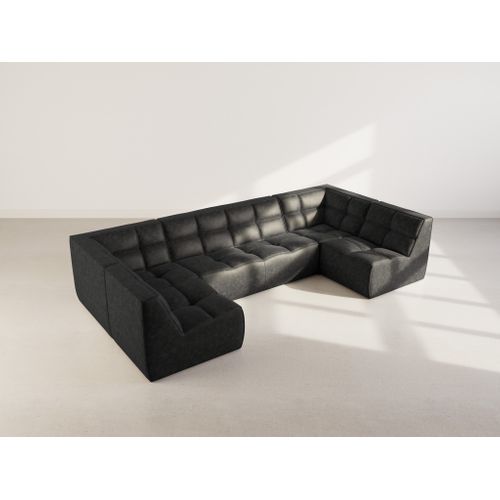 Alya - Canapé Modulable Panoramique 7 Places En Simili