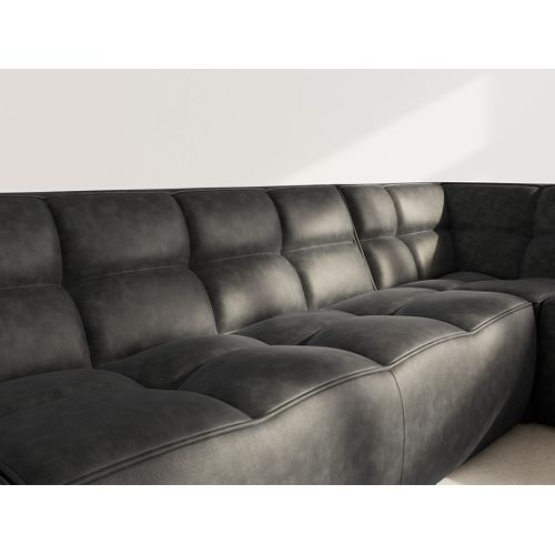 Alya - Canapé Modulable Panoramique 7 Places En Simili