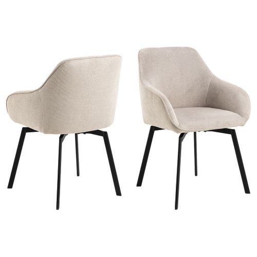Juno - Lot De 2 Chaises Pivotantes - Pieds En Acier - En Tissu