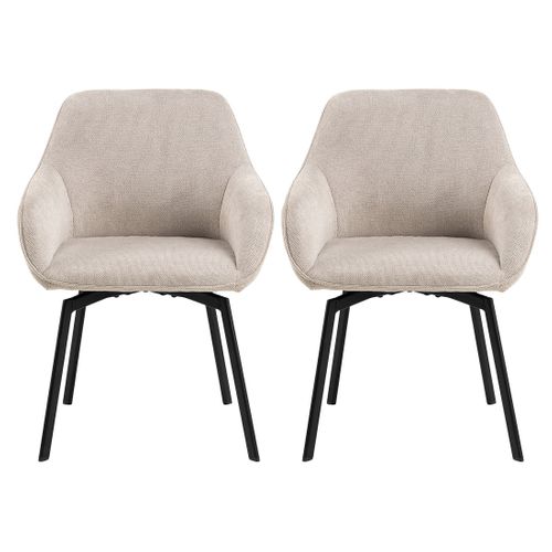 Juno - Lot De 2 Chaises Pivotantes - Pieds En Acier - En Tissu
