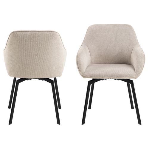 Juno - Lot De 2 Chaises Pivotantes - Pieds En Acier - En Tissu