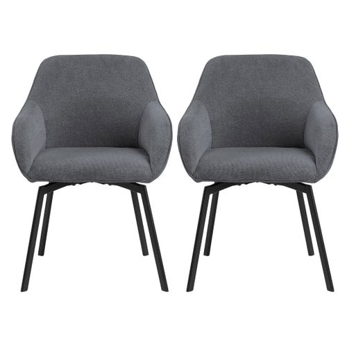 Juno - Lot De 2 Chaises Pivotantes - Pieds En Acier - En Tissu