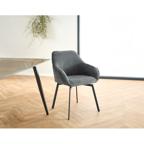 Juno - Lot De 2 Chaises Pivotantes - Pieds En Acier - En Tissu