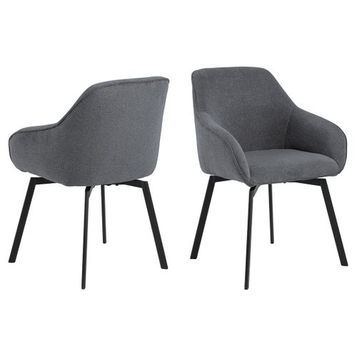 Juno - Lot De 2 Chaises Pivotantes - Pieds En Acier - En Tissu