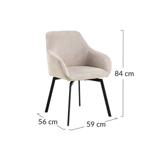 Juno - Lot De 2 Chaises Pivotantes - Pieds En Acier - En Tissu