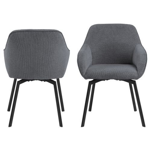 Juno - Lot De 2 Chaises Pivotantes - Pieds En Acier - En Tissu