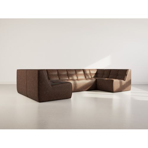 Alya - Canapé Modulable Panoramique 7 Places En Simili