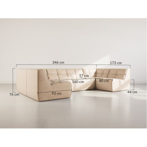 Alya - Canapé Modulable Panoramique 7 Places En Simili