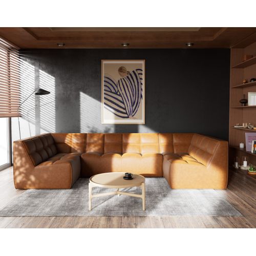 Alya - Canapé Modulable Panoramique 7 Places En Simili