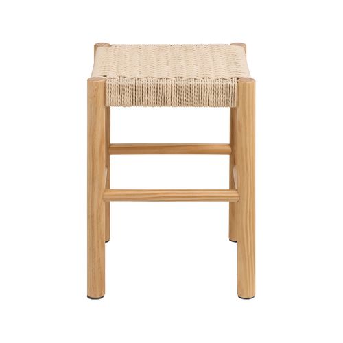 Liora - Tabouret En Bois De Pin Et Corde Tressée – H 45cm