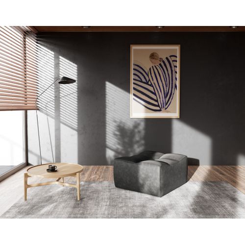 Alya - Pouf En Simili Noir