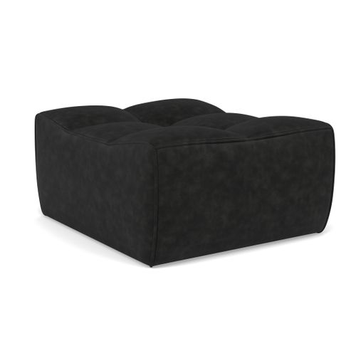 Alya - Pouf En Simili Noir