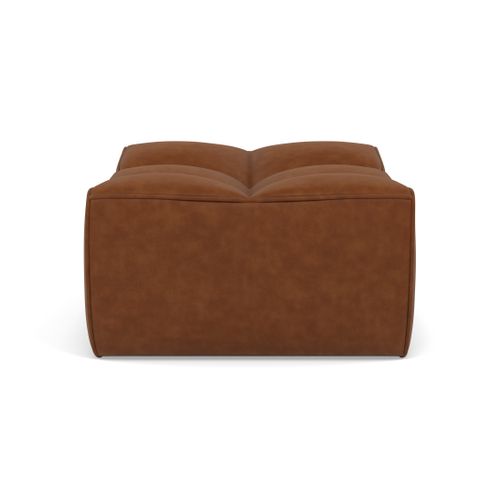 Alya - Pouf En Simili Cognac
