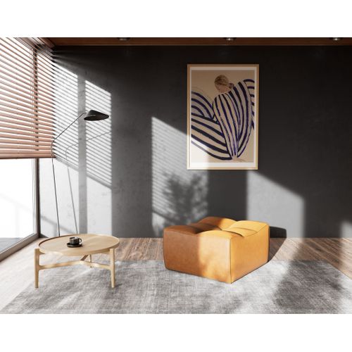 Alya - Pouf En Simili Cognac