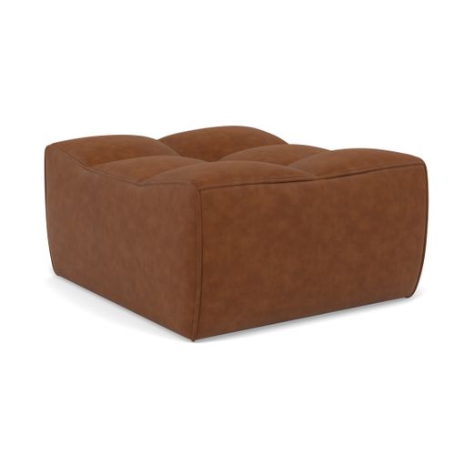 Alya - Pouf En Simili Cognac