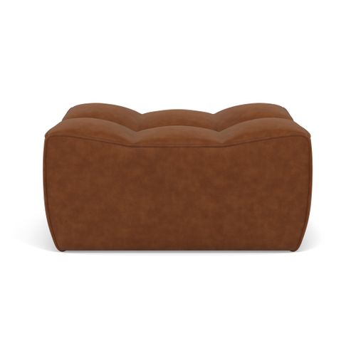 Alya - Pouf En Simili Cognac