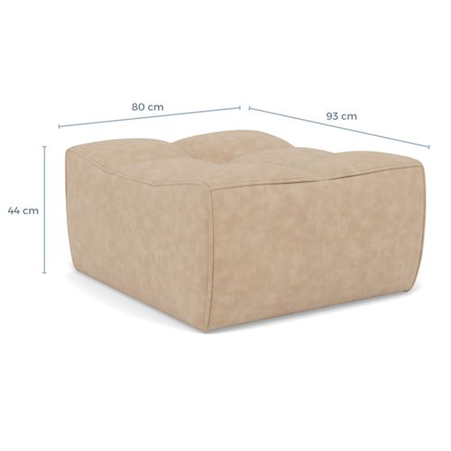 Alya - Pouf En Simili Cognac