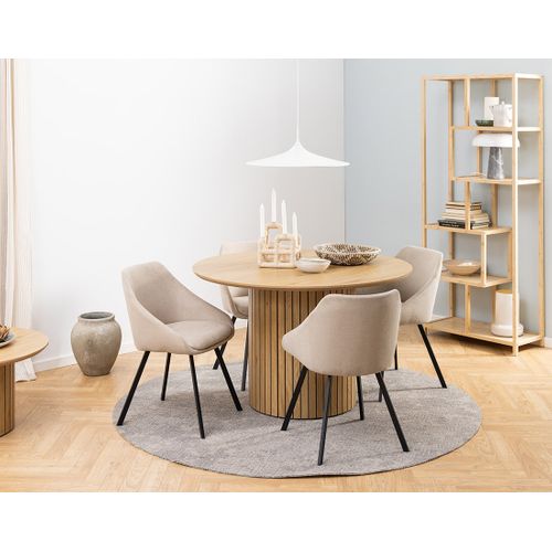 Tardis - Table à Manger Ronde - Effet Bois- 4 Personnes